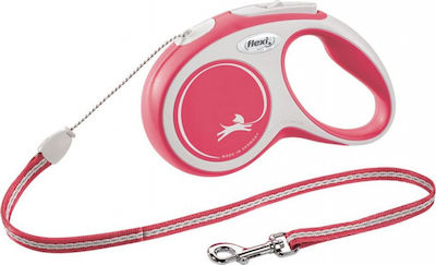 Flexi Foldable Dog Leash/Lead Strap New Comfort M Red in White color 5m up to 25kg