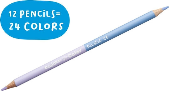 Carioca Bicolor Pastel Ξυλομπογιές Σετ 12 χρώματα