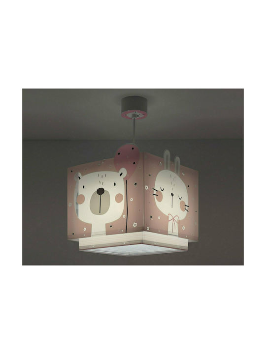 Ango Kids Plastic Single Ceiling Light E27 Jungle 63112 Pink 23W