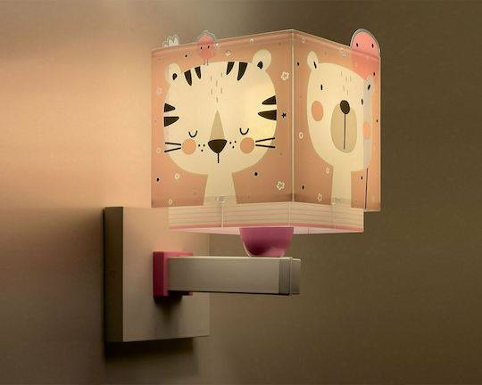 Ango Lumină de perete pentru copii Lumini LED Plastic Jungle Roz