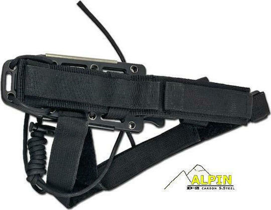 Alpin HX Outdoors - Explorer Survival D-2 Steel Tactical ABS Kydex Knife Survival Black in Sheath