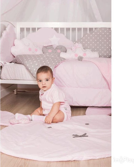Baby Star Cloud Crib Bumper Inside Pink 40x190cm 7123PinkG