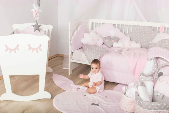 Baby Star Cloud Crib Bumper Inside Pink 40x190cm 7123PinkG