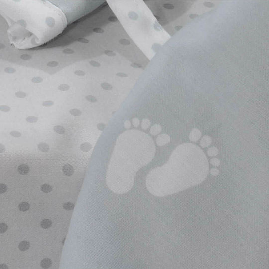 Down Town Home Baby Foot Crib Bumpers Classic Inside Gray 39x187cm