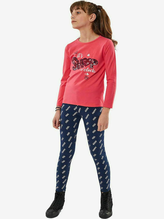 Εβίτα Kids Set with Leggings Winter 2pcs Fuchsia