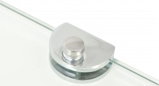 vidaXL Ecke An der Wand montiert Badezimmerregal Glas mit 2 Regalböden 25x25x0.8cm Transparent