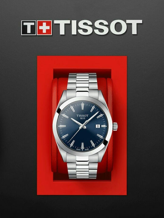 Tissot T-Classic Ceas Bărbați 42.5mm cu Baterie și Brățară din Metal Argintie