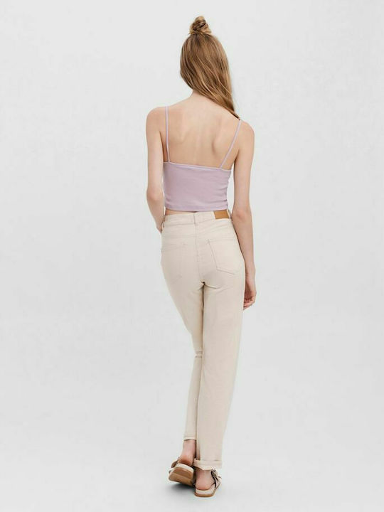 Vero Moda Women's Summer Crop Top Cotton with Straps Iris