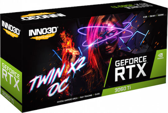 Inno 3D GeForce RTX 3060 Ti 8GB GDDR6 Twin X2 OC LHR Κάρτα Γραφικών