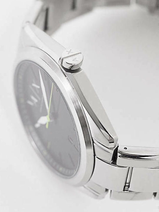 Armani Exchange Giacomo Ceas Bărbați 43mm Baterie Cu Brățară Argintie Din Oțel Inoxidabil