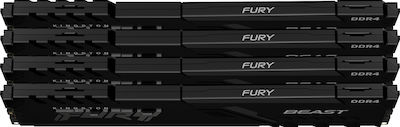 Kingston Fury Beast 32GB DDR4 RAM cu 4 module (4x8GB) și Viteză 3200 pentru Desktop