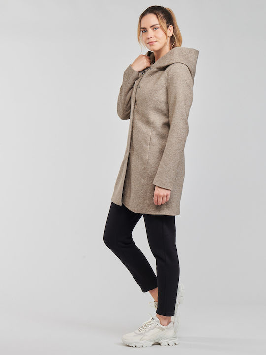 Women's Walnut Peacoat with Hood