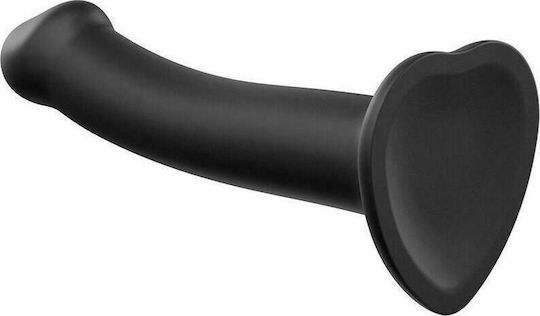 Strap On Me Silicone Dual Density Bendable Dildo Medium Ρεαλιστικό Dildo με Βεντούζα Black 18cm