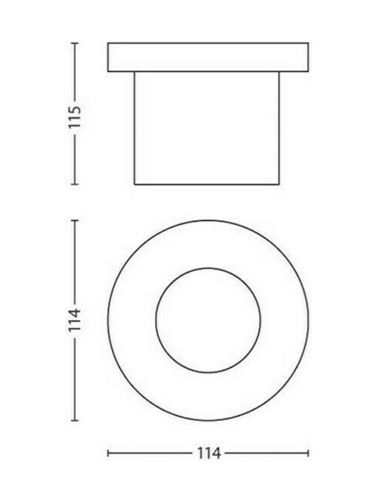 Philips Mygarden Σποτ Δαπέδου LED 3W με Θερμό Λευκό Φως IP67 Ασημί