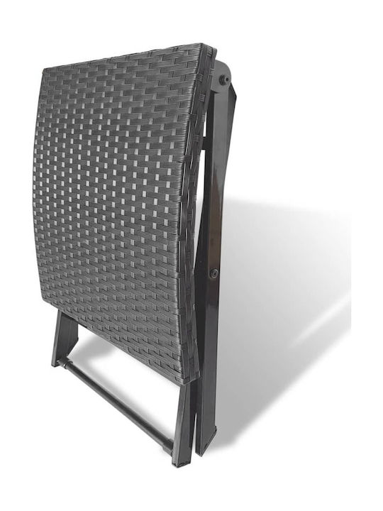 Gartenhocker Rattan Grau 44x44x40cm