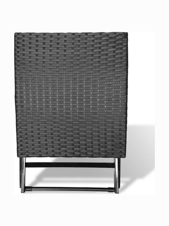 Gartenhocker Rattan Grau 44x44x40cm