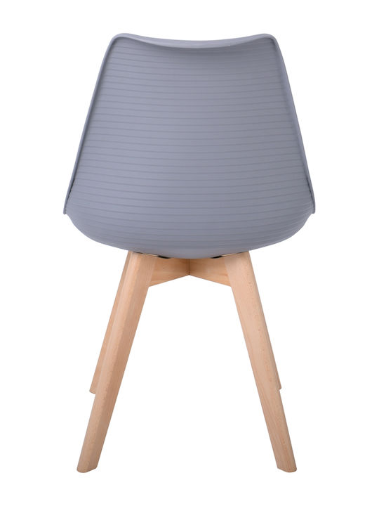 Martin Stripe Kitchen Polypropylene Chair Grey 49x56x82cm 4pcs