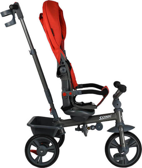 Bebe Stars Sonic 360° Foldable Kids Tricycle with Parental Handle for 18 Months Red