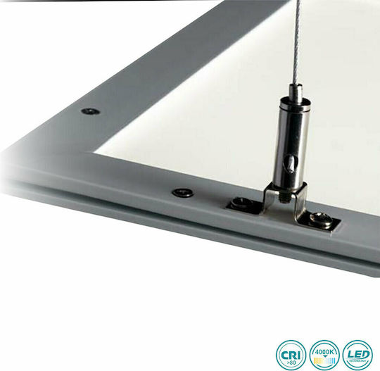 Fan Europe Panel Τετράγωνο Κρεμαστό LED Panel 40W με Ρυθμιζόμενο Λευκό Φως 60x60εκ.