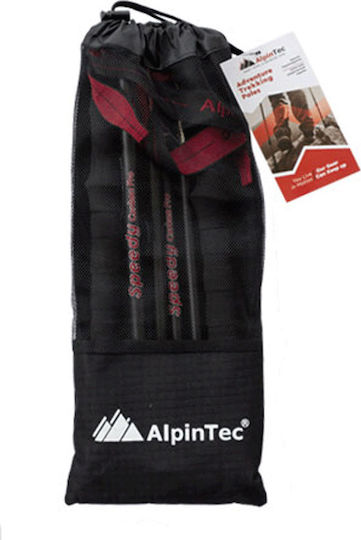 AlpinPro Speedy Pliabile Baston de trekking din fibră de carbon 2 buc Negre