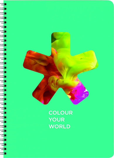 AG Trees Spiral Notebook Ruled B5 90 Sheets 3 Subjects Colour Your World Red 1pcs