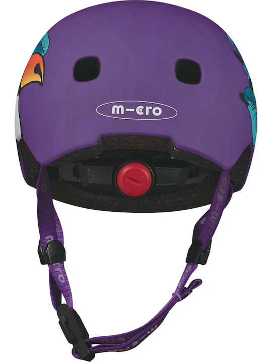Micro Kinderfahrrad- / Rollerhelme Scooter City Lila mit integrierter LED-Lampe