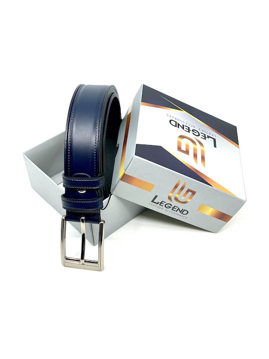 LEATHER BELT BLUE L-354