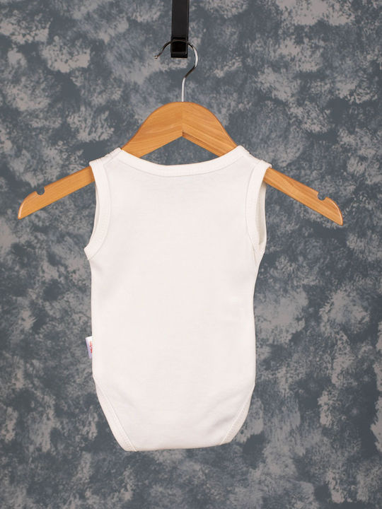 Baby bodysuit sleeveless with bumblebee white for girls (1-12 months)