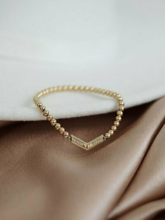 Tommy Hilfiger Bracelet Chain made of Steel Gold Plated with Zircon