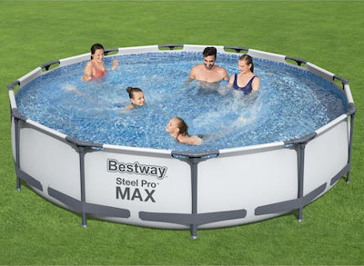 Bestway Steel Pro Max Pool mit Metallic-Rahmen & Filterpumpe 366x366x76cm