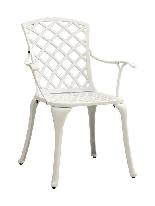 Bistro Dining Room Set for Small Outdoor Spaces 3 Pieces White with Umbrella Holder