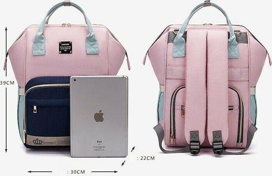 Lequeen Diaper Bag Blue - Pink 30x22x39cm.