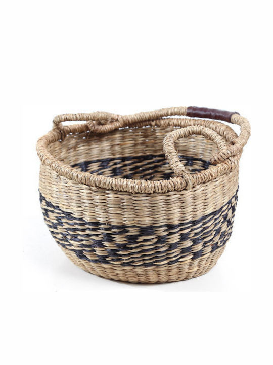 Wicker Decorative Baskets Set Herbal Μαύρο-Φυσικό 5pcs Soulworks