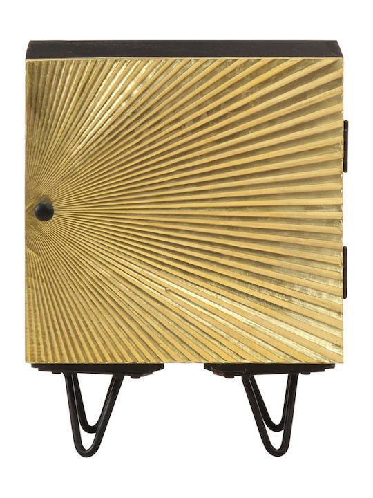 Bedside Table of Solid Wood Ορείχαλκος 40x30x50cm