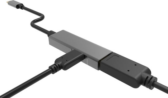 Powertech USB-C Docking Station με HDMI 4K PD Γκρι (PTH-055)