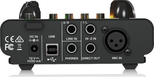 Behringer MIC500USB Voice Studio Tube Microphone Preamplifier 2 Channel with Phantom Power & 1 XLR Input