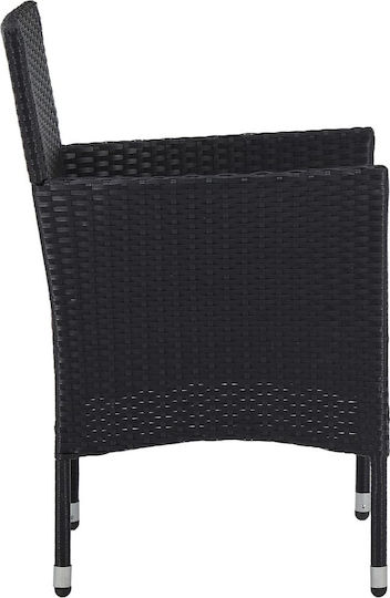 Outdoor Chair Black / Cream Cushion 2 Pieces 52x57x84cm Outdoor Chair Black / Cream Cushion 2 Pieces 52x57x84cm