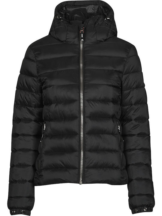 Fuji Scurt Jachetă de femei Puffer pentru iarnă Negru