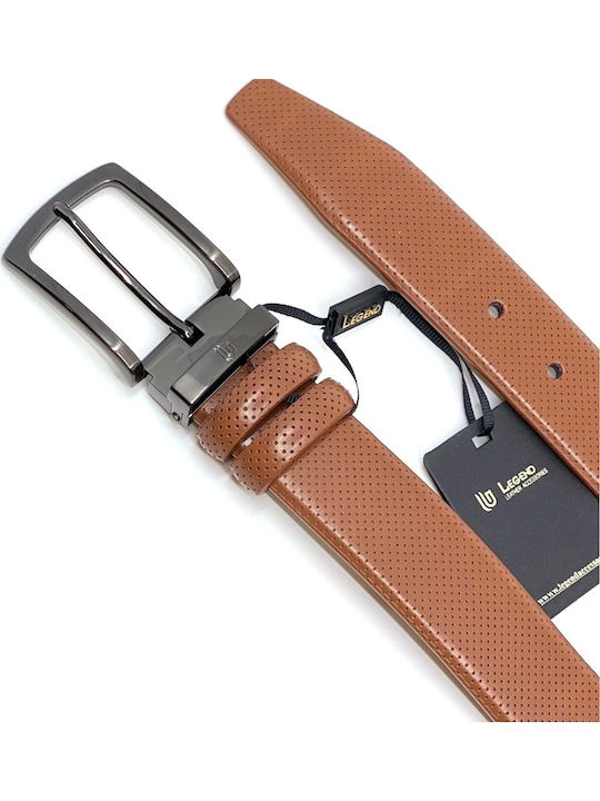 LGD-2033-B Men's Leather Belt Tabac Brown