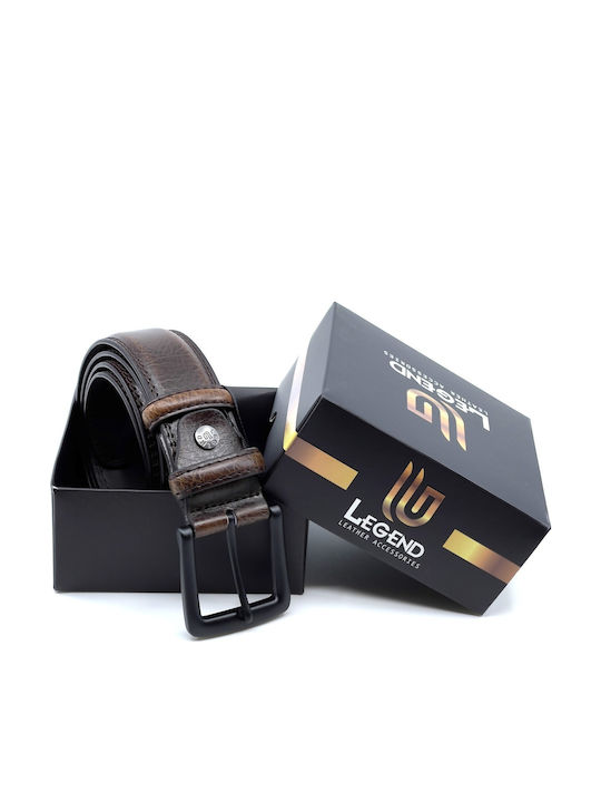 Black Wide Men's Belt Leather Brown