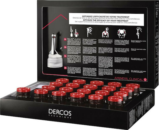 Vichy Dercos Aminexil Clinical 5 Hair Ampoules Against Hair Loss for Men 21x6ml
