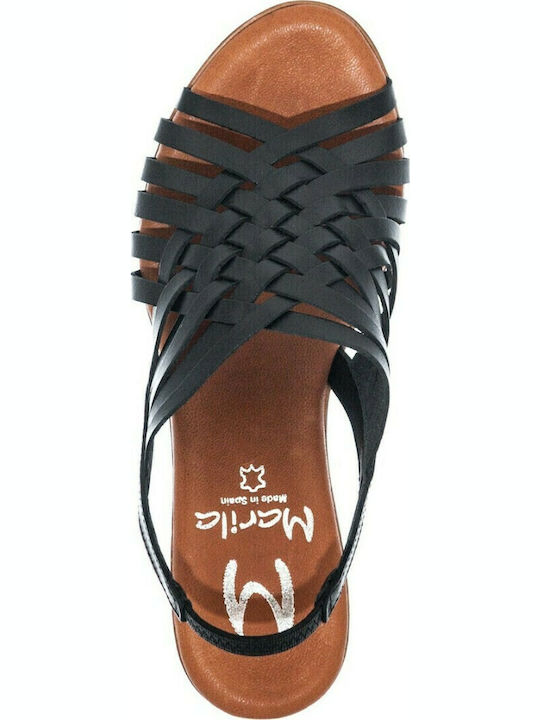 748-21044 Leather Sandals Black