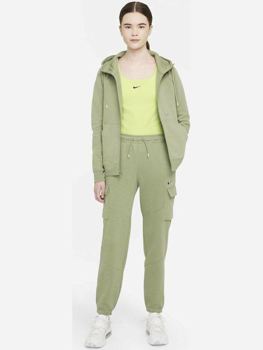 Dance Cargo Pants High Waist Sweatpants Jogger Khaki