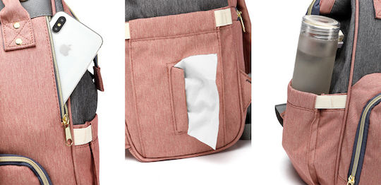 Lequeen Diaper Bag Pink - Grey