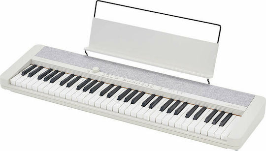 Casio Αρμόνιο CT-S1 με 61 Δυναμικά Πλήκτρα με Αναλόγιο Λευκό
