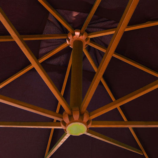 Umbrelă Suspendată Rotundă Din Lemn Burgundy Φ3m