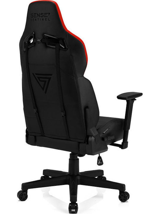 SENSE7 Sentinel Καρέκλα Gaming Δερματίνης με Ρυθμιζόμενα Μπράτσα Κόκκινη