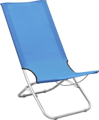 vidaXL Small Chair Beach with High Back Blue Set of 2pcs