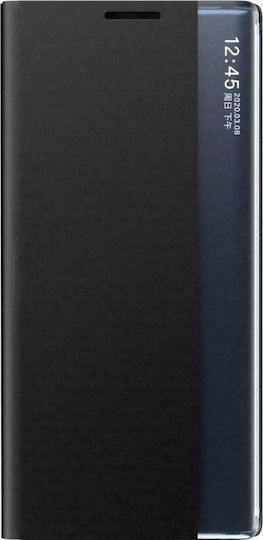 Hurtel Smart View Flip Cover Book Piele artificială / Plastic Negru (Redmi Note 9T)