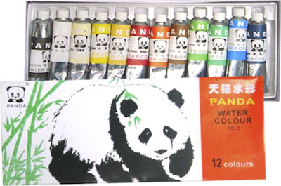 Justnote Panda Watercolour Τέμπερες Ζωγραφικής Πολύχρωμες σε Σωληνάριο 6ml 12τμχ